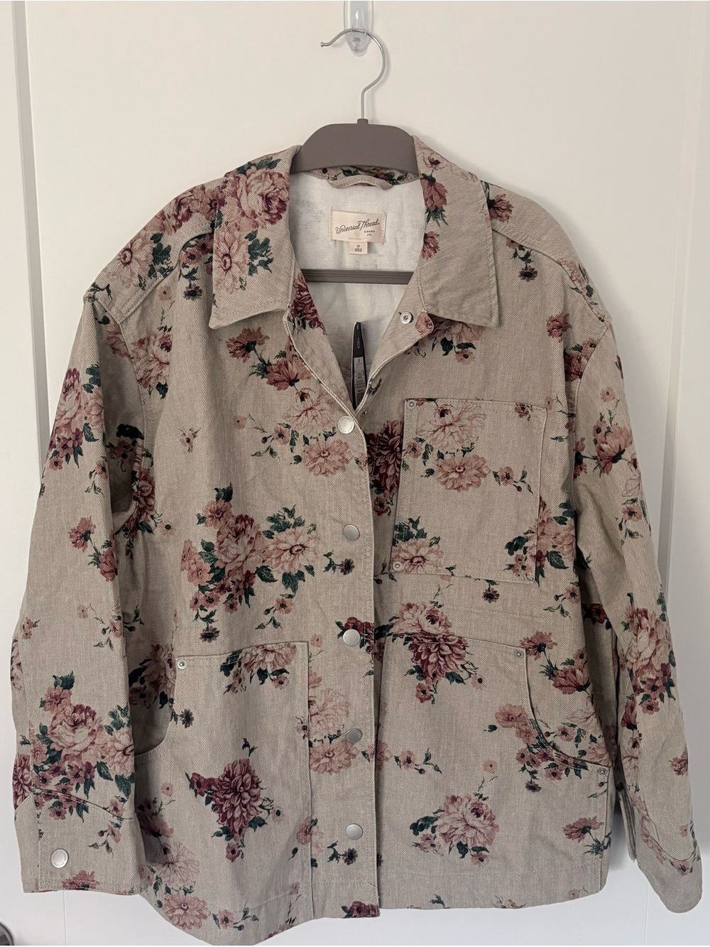 Universal Thread Khaki Floral Utility Barn Jacket - Size Medium